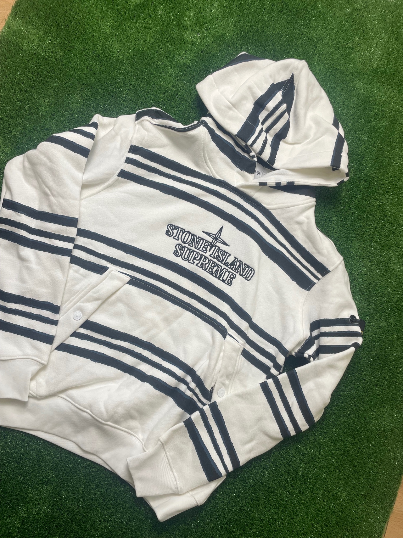 Stone Island × Supreme Striped Hoodie